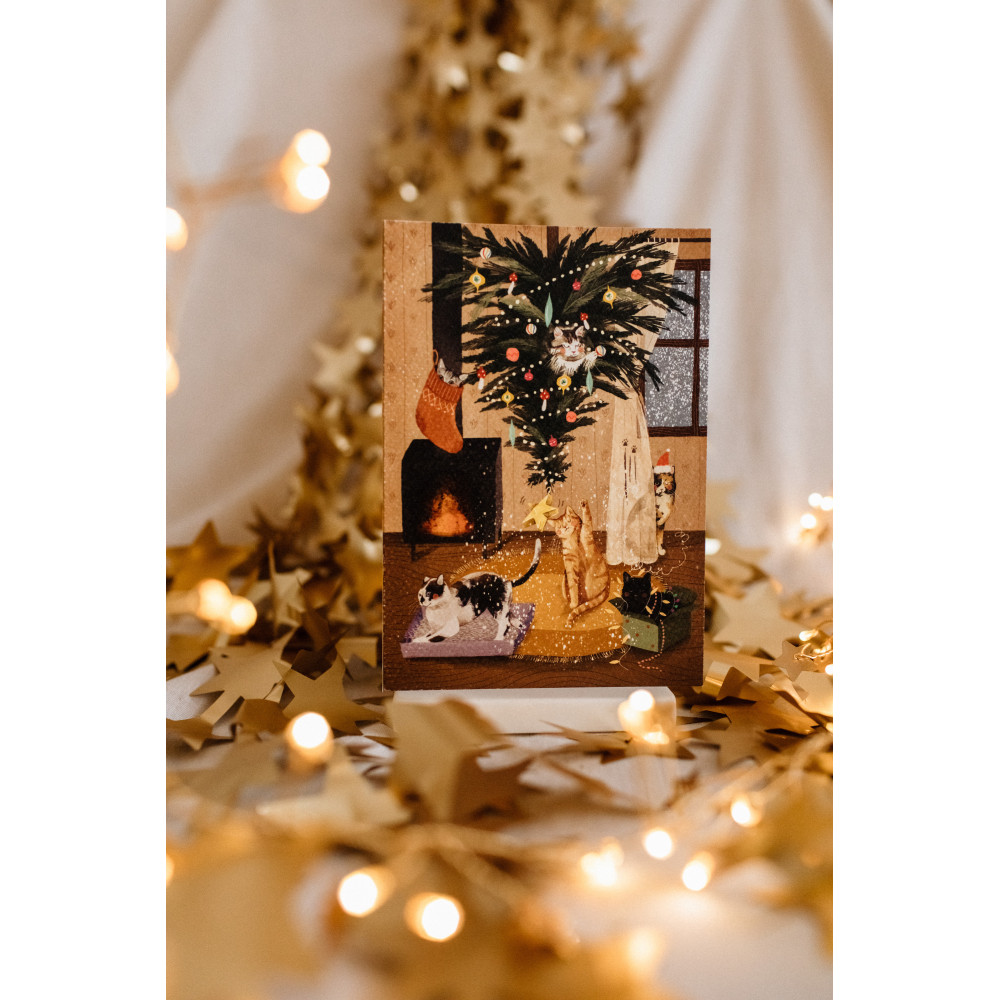 Greeting card 12 x 17 cm - Cudowianki - Christmas Cats