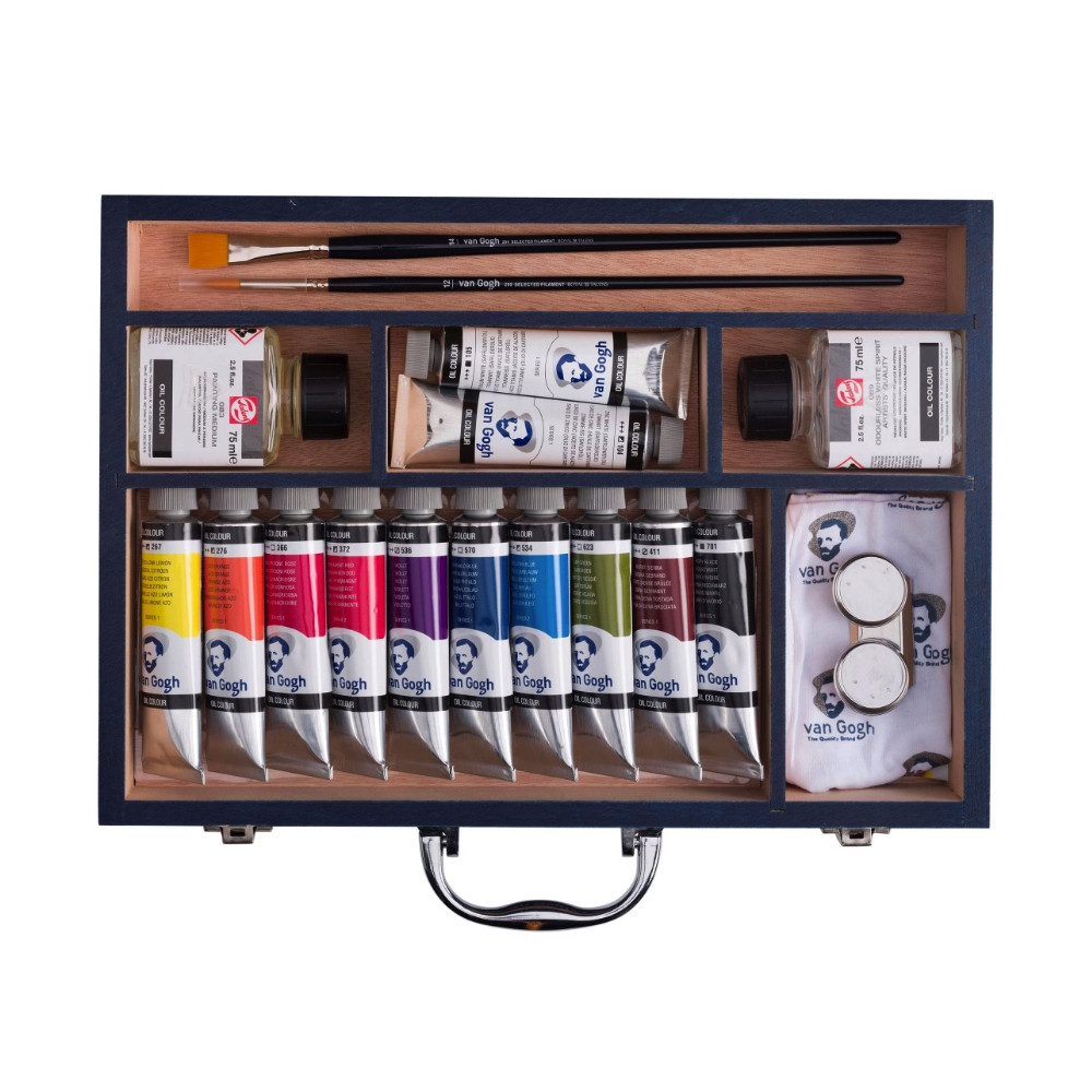 Zestaw farb olejnych XL w drewnianej walizce - Van Gogh - 12 kolorów