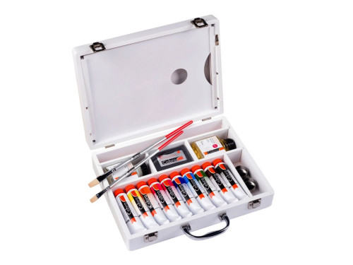 Zestaw farb olejnych Study w drewnianej walizce - Cobra - 10 kolorów x 40 ml