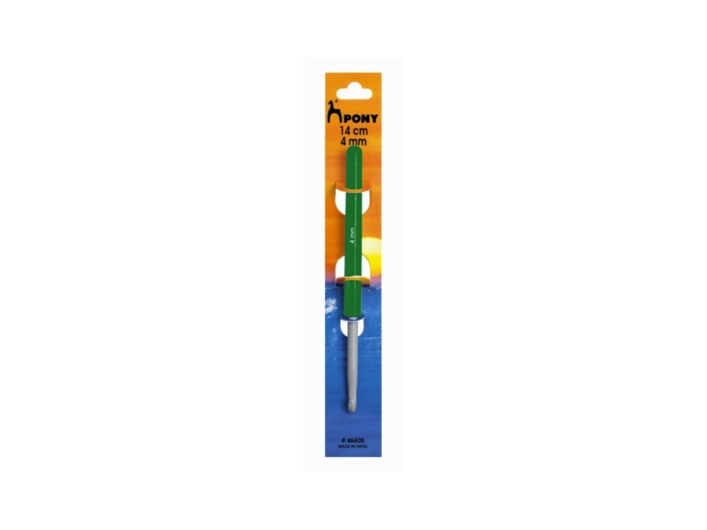 Szydełko teflonowe z plastikową rączką - Pony - 4 mm, 14 cm