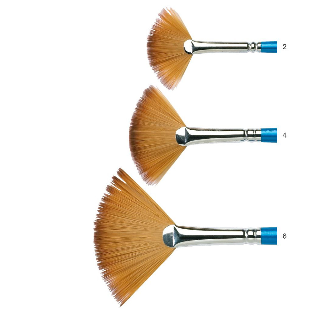 Fan, synthetic Cotman brush, series 888 - Winsor & Newton - long handle, no. 4