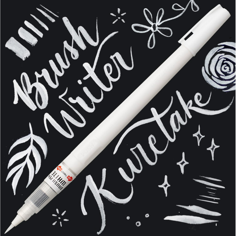 Brush calligraphy pen - Kuretake - white