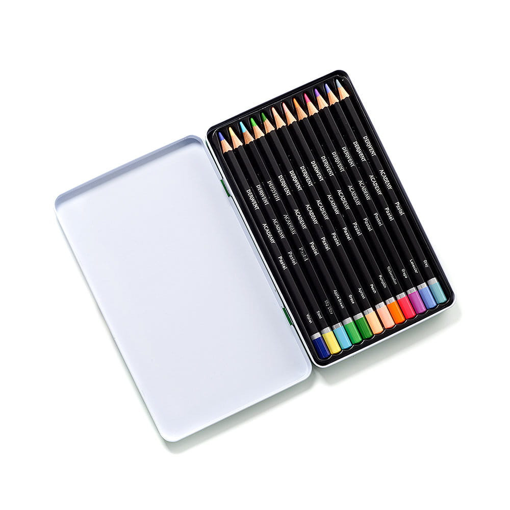 Zestaw kredek ołówkowych Academy - Derwent - pastelowe, 12 kolorów
