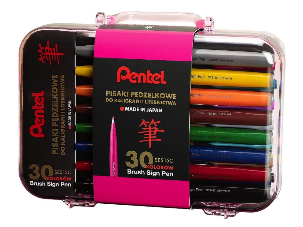 Set of artistic Brush Sign Pen - Pentel - 30 pcs.