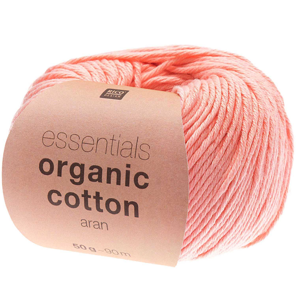 Essentials Organic Cotton Aran cotton yarn - Rico Design - Salmon, 50 g