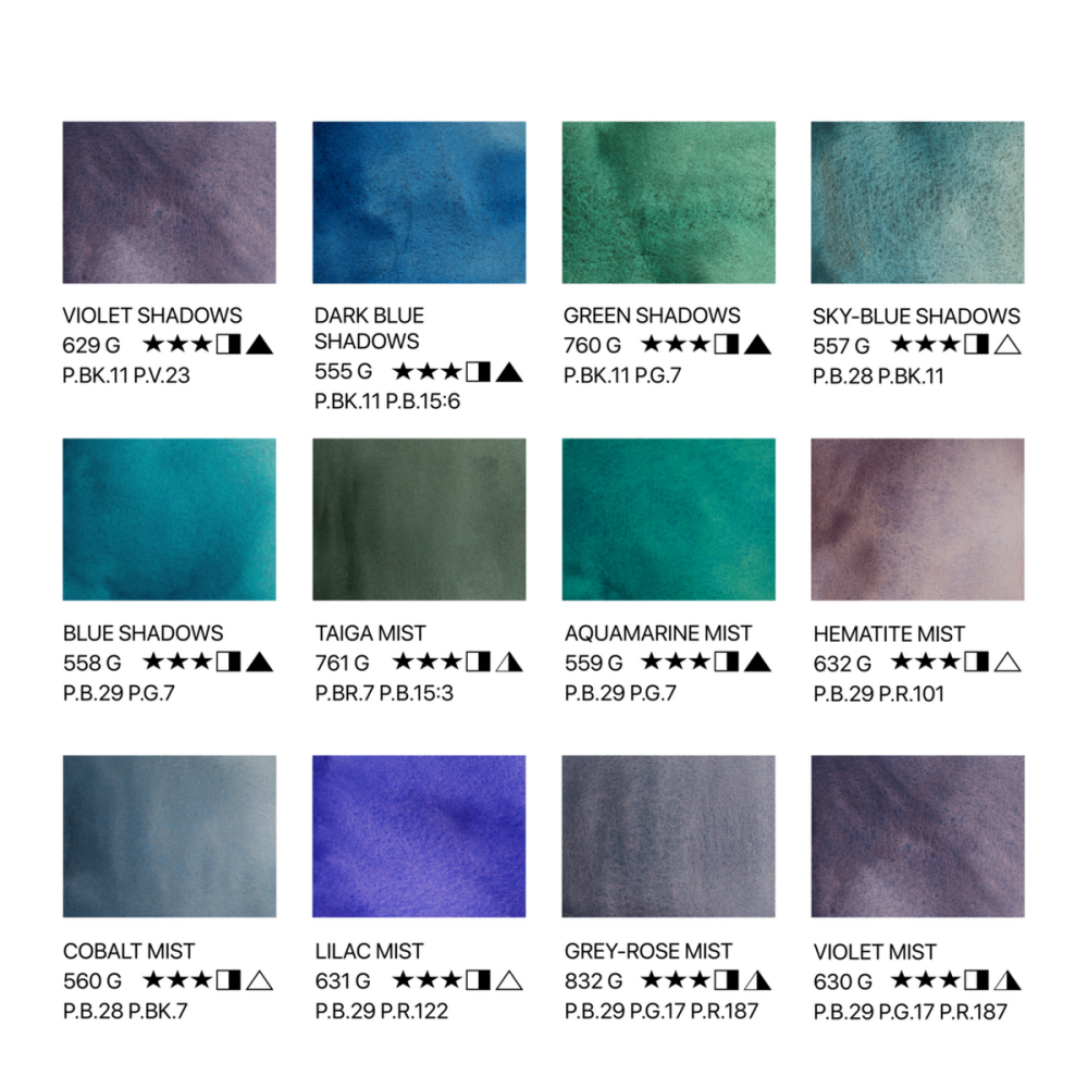 Set of watercolor paints White Nights - St. Petersburg - 12 colors