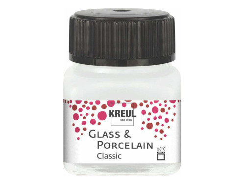 Glass & Porcelain Classic paint - Kreul - White, 20 ml