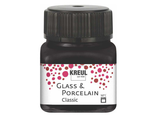 Farba do szkła i porcelany Classic - Kreul - Black, 20 ml