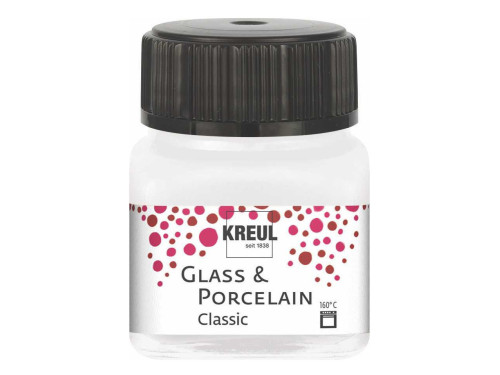 Glass & Porcelain Classic paint - Kreul - Pearl White, 20 ml