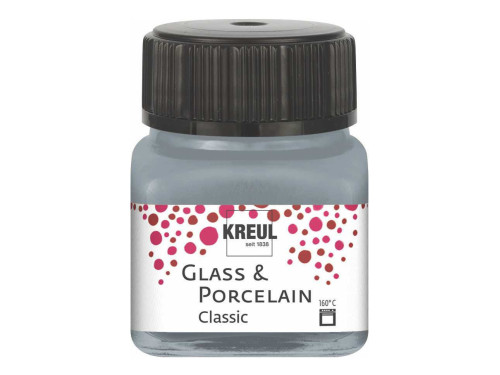 Farba do szkła i porcelany Classic - Kreul - Metallic Silver, 20 ml