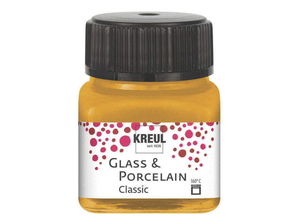 Farba do szkła i porcelany Classic - Kreul - Metallic Gold, 20 ml