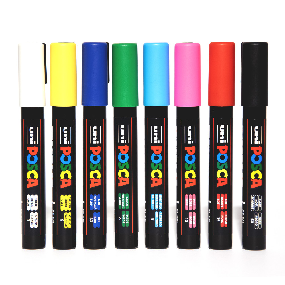 Set of Posca Paint Markers Pen PC-5M - Uni - 8 colors