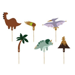Cupcakes toppers Dinosaurs - 8-12 cm, 6 pcs.