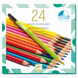 Zestaw kredek akwarelowych dla dzieci - Djeco - 24 kolory