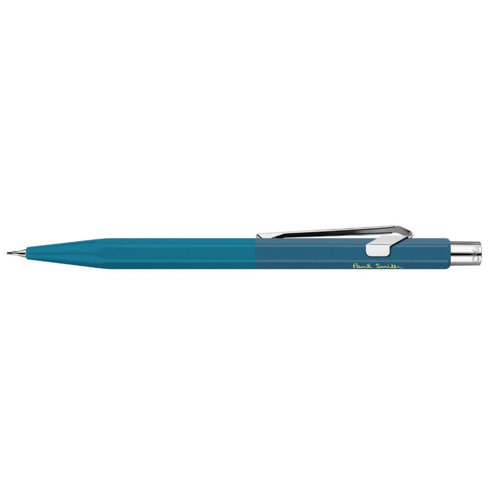 Ołówek mechaniczny 849 Paul Smith z etui - Caran d'Ache - Cyan & Steel, 0,5 mm