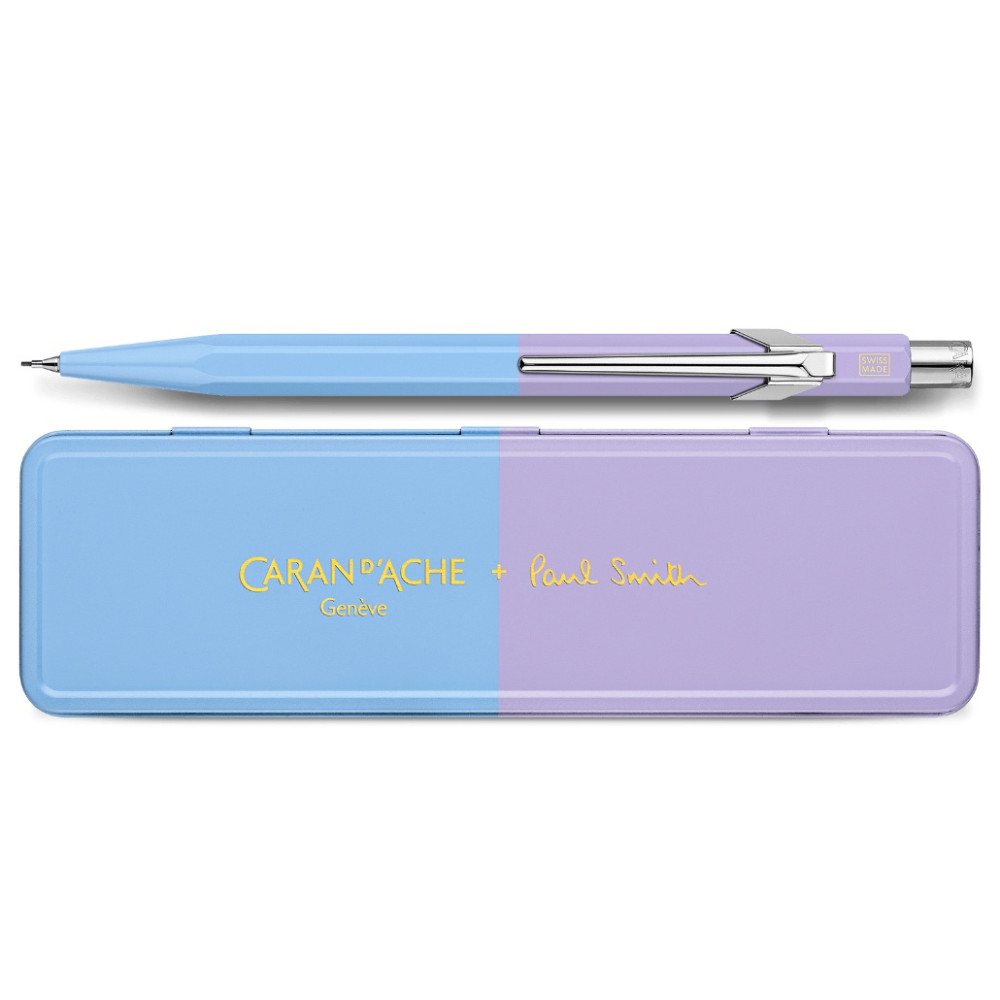 Ołówek mechaniczny 849 Paul Smith z etui - Caran d'Ache - Skyblue & Lavender, 0,5 mm