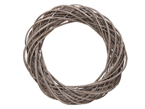 Braided wreath, base for garlands - grey, 50 cm