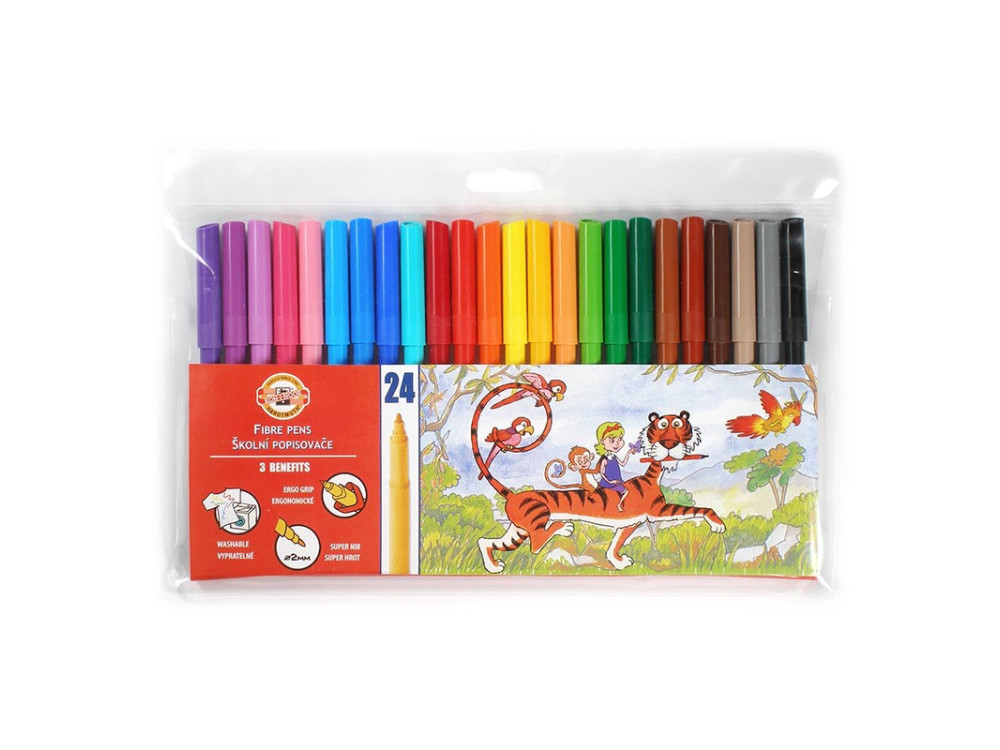 Set of fibre pens - 24 szt.