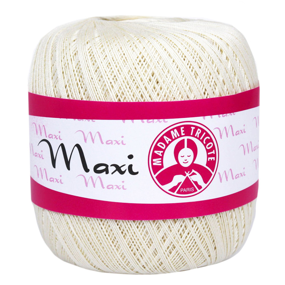 Maxi cotton yarn - Madame Tricote Paris - Ecru, 100 g, 565 m