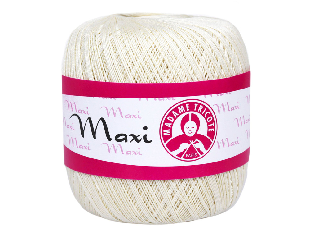 Maxi cotton yarn - Madame Tricote Paris - Ecru, 100 g, 565 m