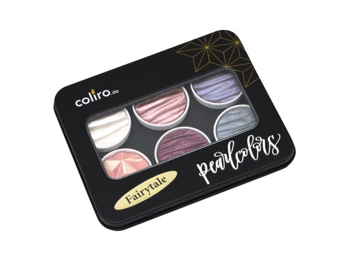 Set of watercolor paints, Fairytale - Coliro Pearl Colors - 30 mm, 6 pcs.