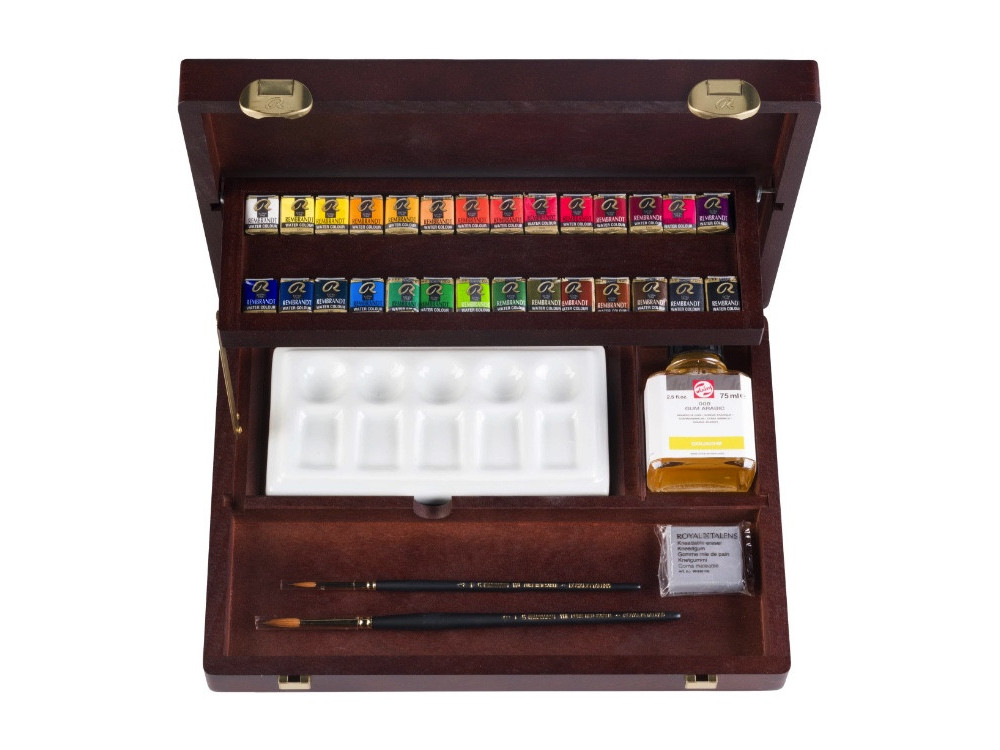 Zestaw akwareli Professional w półkostkach - Rembrandt - 28 kolorów