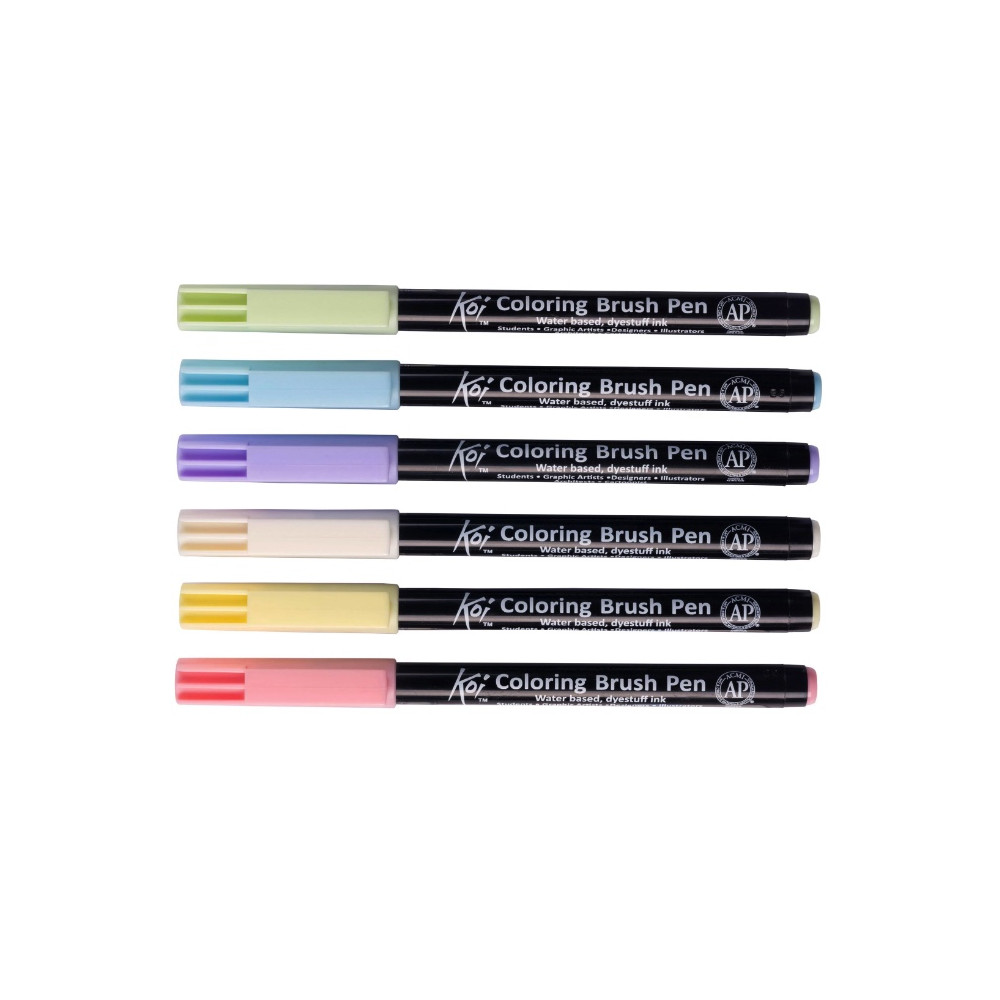Set of Koi Coloring Brush Pens - Sakura - 6 pcs.