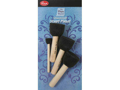 Pędzle gąbkowe - Viva Decor - okrągłe, 4 szt.