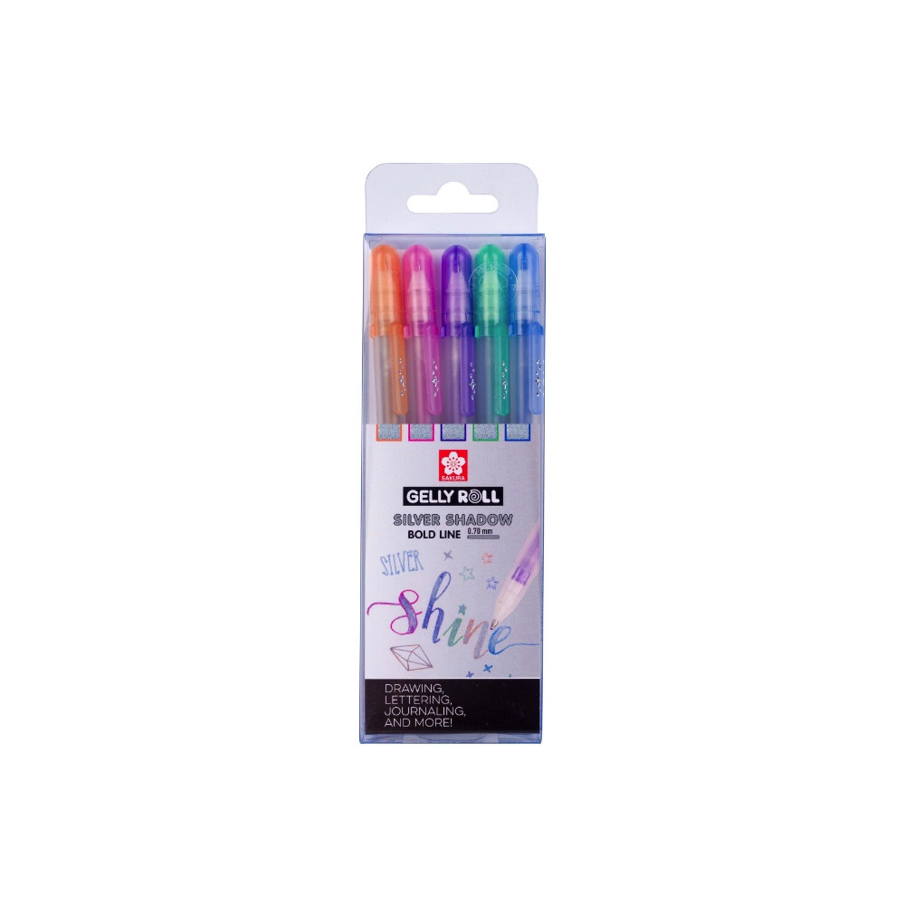 Set of Gelly Roll Silver Shadow pens - Sakura - 0,7 mm, 5 pcs.