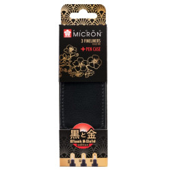 Set of Pigma Micron Fineliners Black & Gold - Sakura - 3 pcs.
