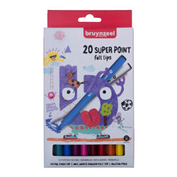 Set of Super Point Felt Tip pens for kids - Bruynzeel - 20 pcs.