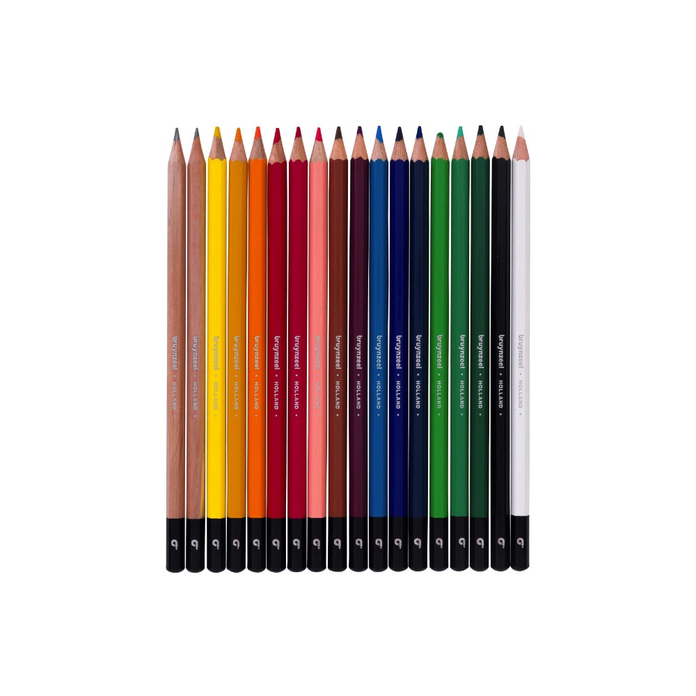 Zestaw kredek ołówkowych w metalowym etui - Bruynzeel - 18 kolorów