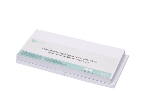 Square cards and envelopes set - DpCraft - white, 50 pcs.