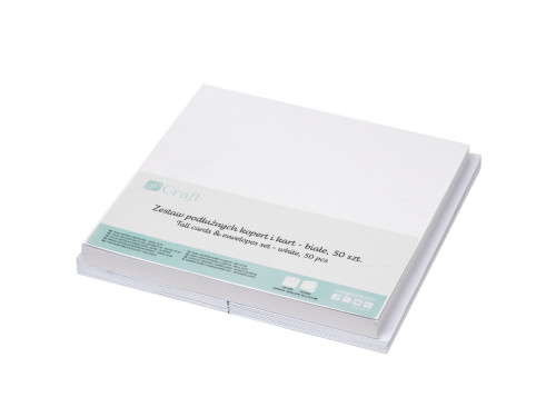 Tall cards and envelopes set - DpCraft - white, 50 pcs.