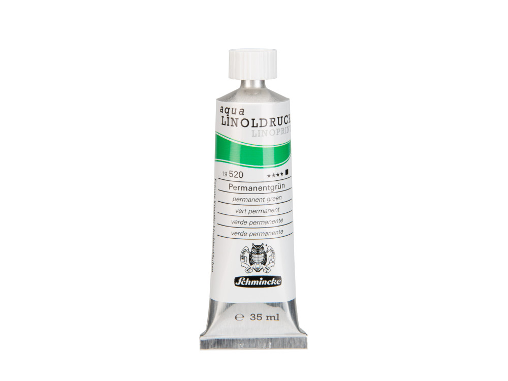 Aqua Linoprint paint - Schmincke - 520, Permanent Green, 35 ml