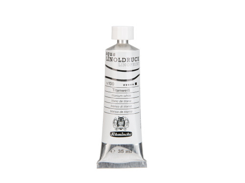 Aqua Linoprint paint - Schmincke - 100, Titanium White, 35 ml