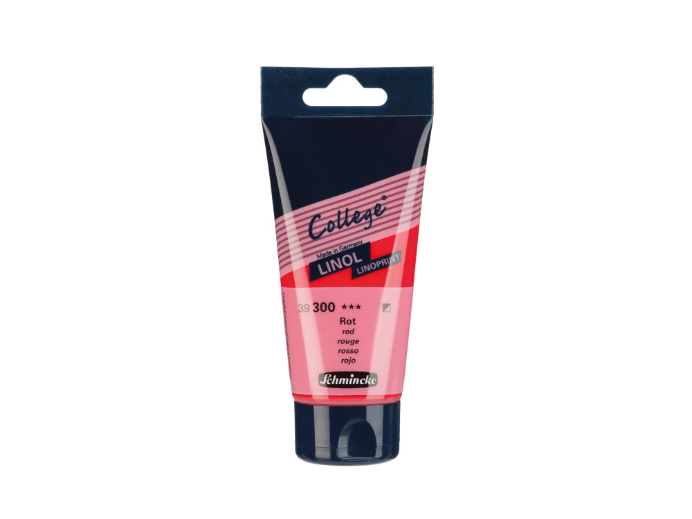 College Linoprint paint - Schmincke - 300, Red, 75 ml