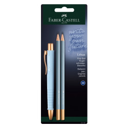 Set of Polly Ball Urban pen and graphite pencils - Faber-Castell - Sky Blue