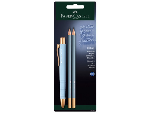 Set of Polly Ball Urban pen and graphite pencils - Faber-Castell - Sky Blue