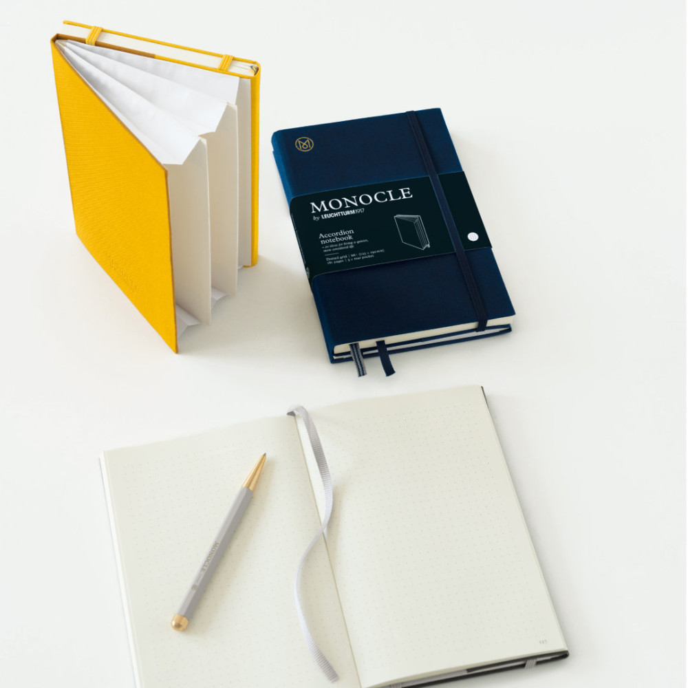 Monocle Accordion Notebook B6+ - Leuchtturm1917 - dotted, Navy, hard cover, 80 g