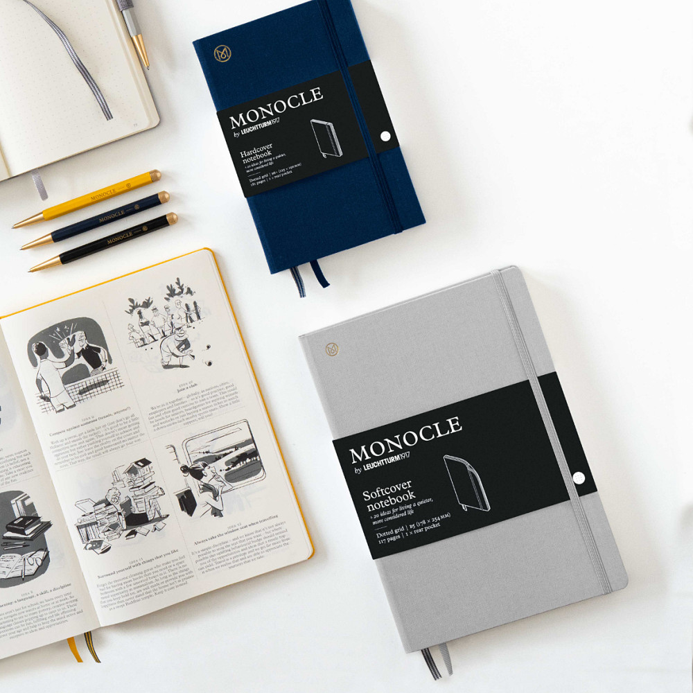 Monocle Notebook B6+ - Leuchtturm1917 - dotted, Light Grey, hard cover, 80 g