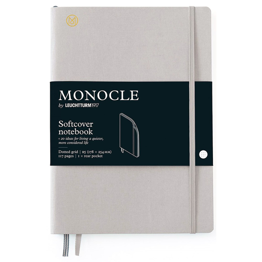 Monocle Notebook A5 - Leuchtturm1917 - dotted, Light Grey, soft cover, 80 g