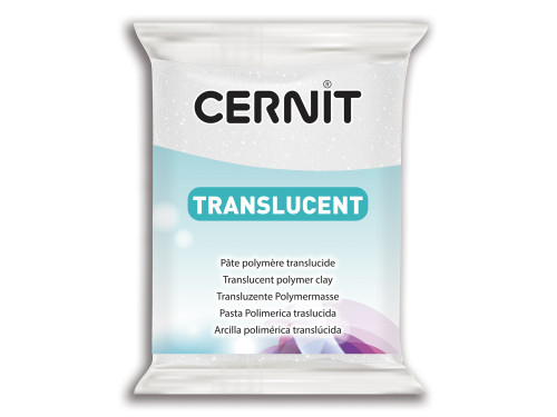 Masa termoutwardzalna Translucent - Cernit - 010, Glitter White, 56 g