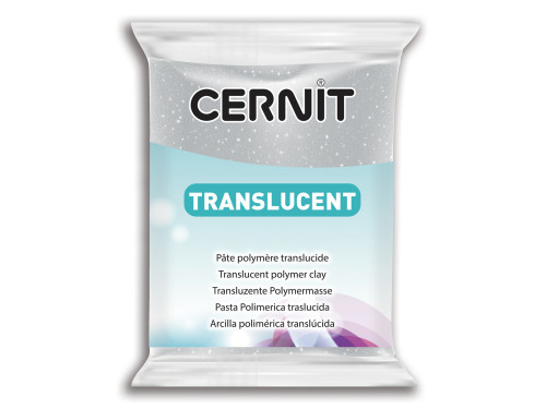 Polymer modelling clay Translucent - Cernit - 080, Glitter Silver, 56 g