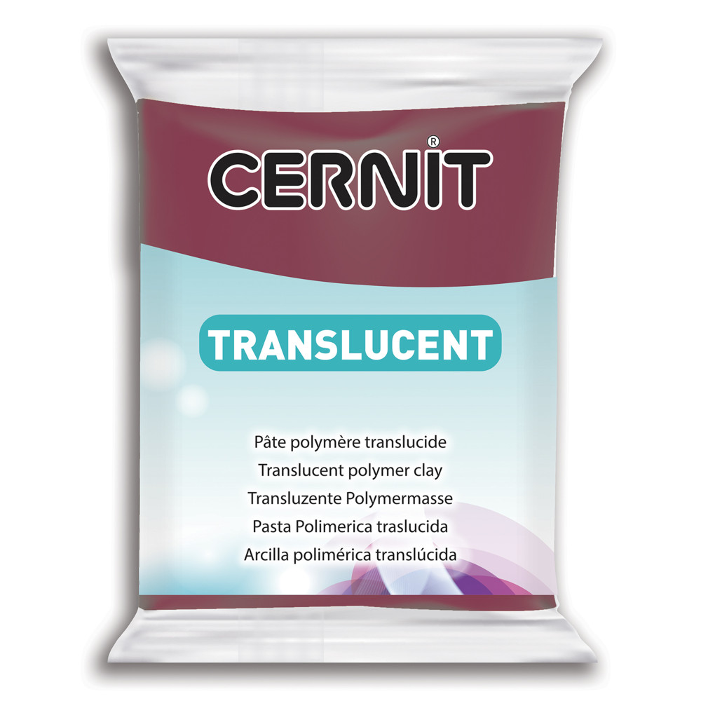 Masa termoutwardzalna Translucent - Cernit - 411, Wine Red, 56 g