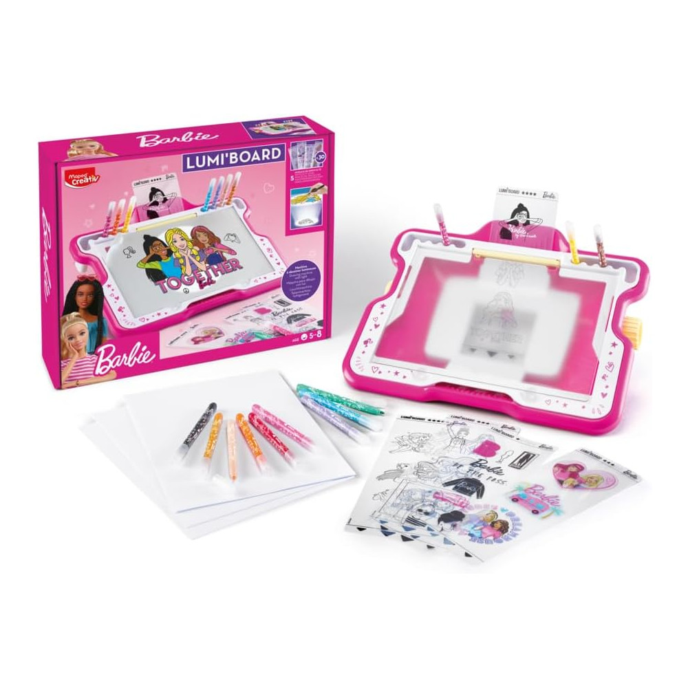 Drawing machine with light Lumo Board Creativ - Maped - Barbie