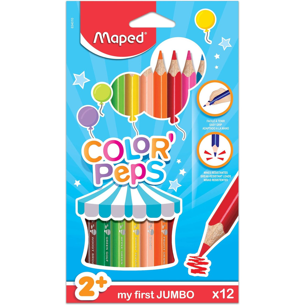 Zestaw kredek trójkątnych Color'Peps Jumbo - Maped - 12 kolorów