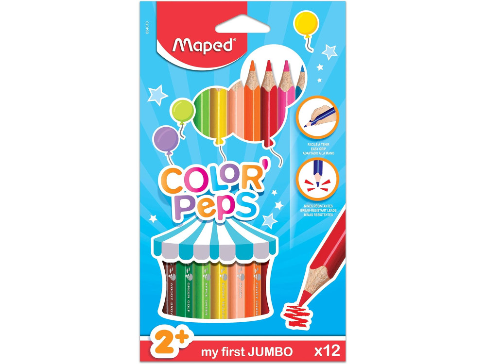 Zestaw kredek trójkątnych Color'Peps Jumbo - Maped - 12 kolorów
