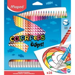 Zestaw ścieralnych kredek Color'Peps Oops - Maped - 24 kolory