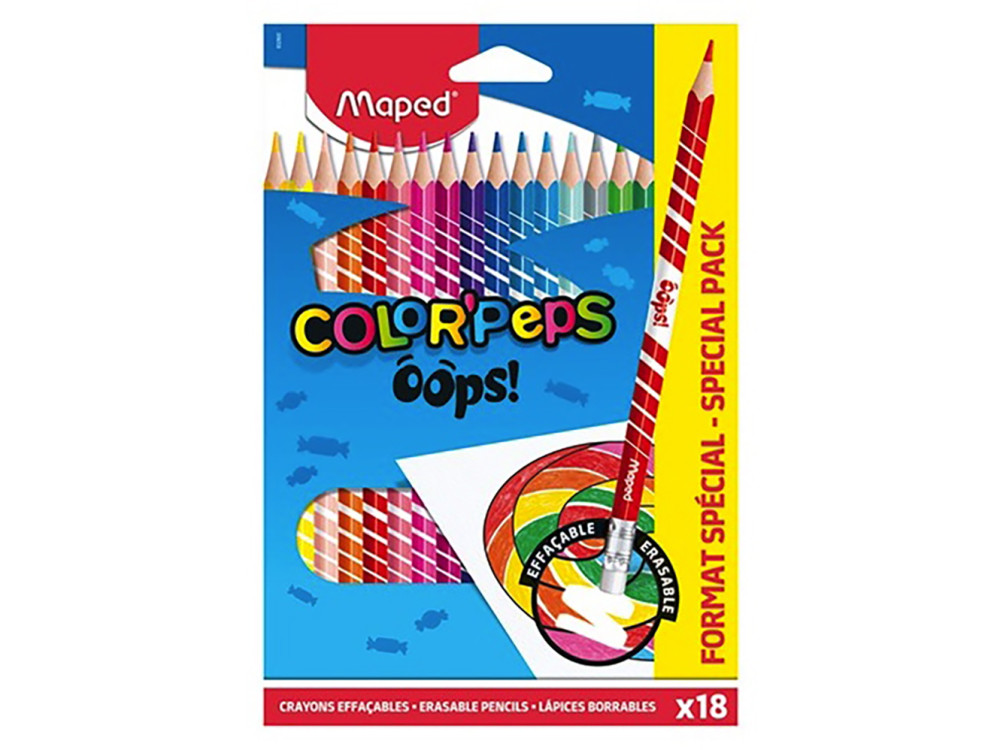Set of Color'Peps Oops erasable crayons - Maped - 18 colors
